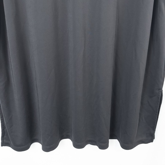 Susan Graver Premier Knit Tunic Sheer Chiffon Flutter Sleeves Womens 2X Black - Picture 13 of 16